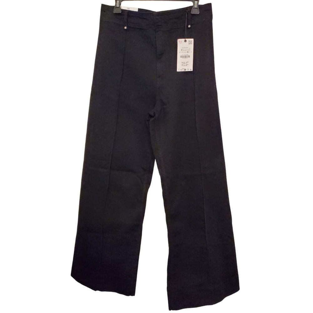 NWT Zara The Tailored Wide Leg in Rinse Black